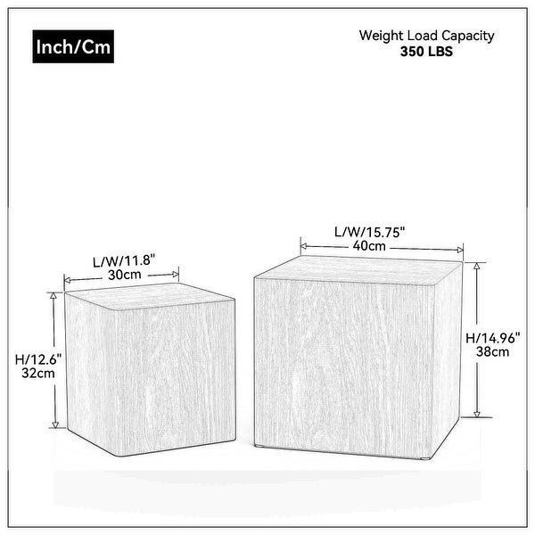 Set of 2 MDF End Table/Side Table for Living Room， Office， Bedroom