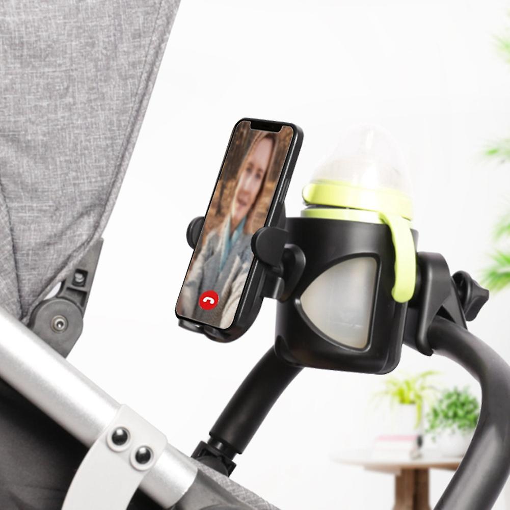 Stroller Cup Holder With Phone Mount 2-in-1 Universal Bike Cup Holder For Stroller Bike Wheelchair Walker Scooter Type D