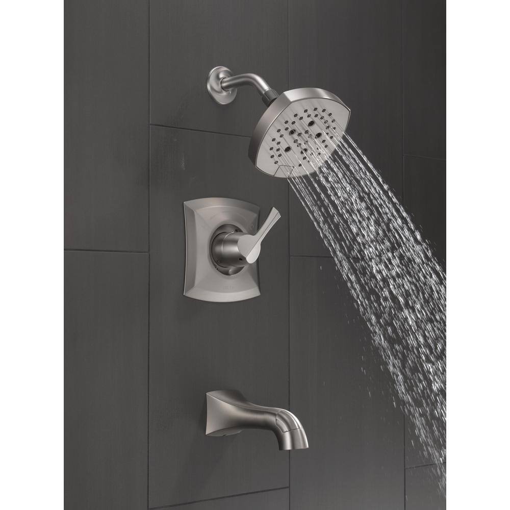 Delta Pierce Single-Handle 5-Spray Tub and Shower Faucet in Spot Shield Brushed Nickel (Valve Included) 144899-SP