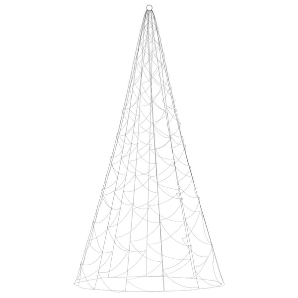 vidaXL Christmas Tree on Flagpole Warm White 500/732/1134/1400/3000 LEDs 10/16/26 ft