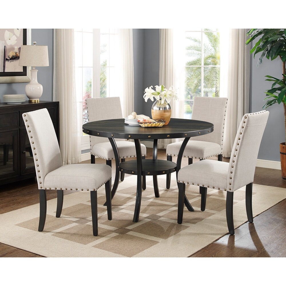 New Classic Furniture Bedford 3 Piece Round Dining Set