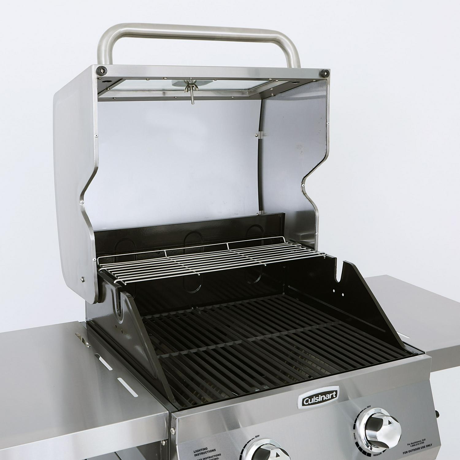 Cuisinart Two Burner Propane Gas Grill with Stainless Foldable Side Tables  Crowdfused