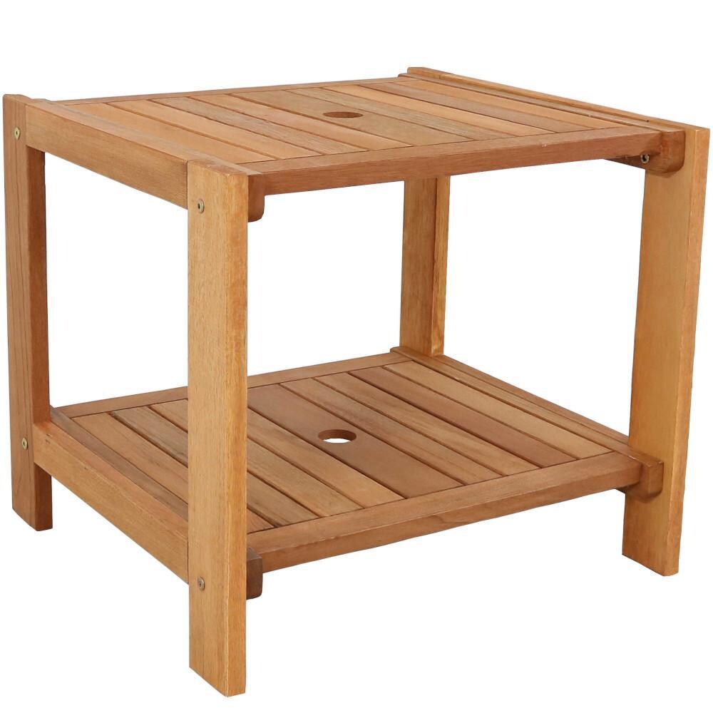 Ultimate Patio 20-Inch Meranti Wood Outdoor Side Table