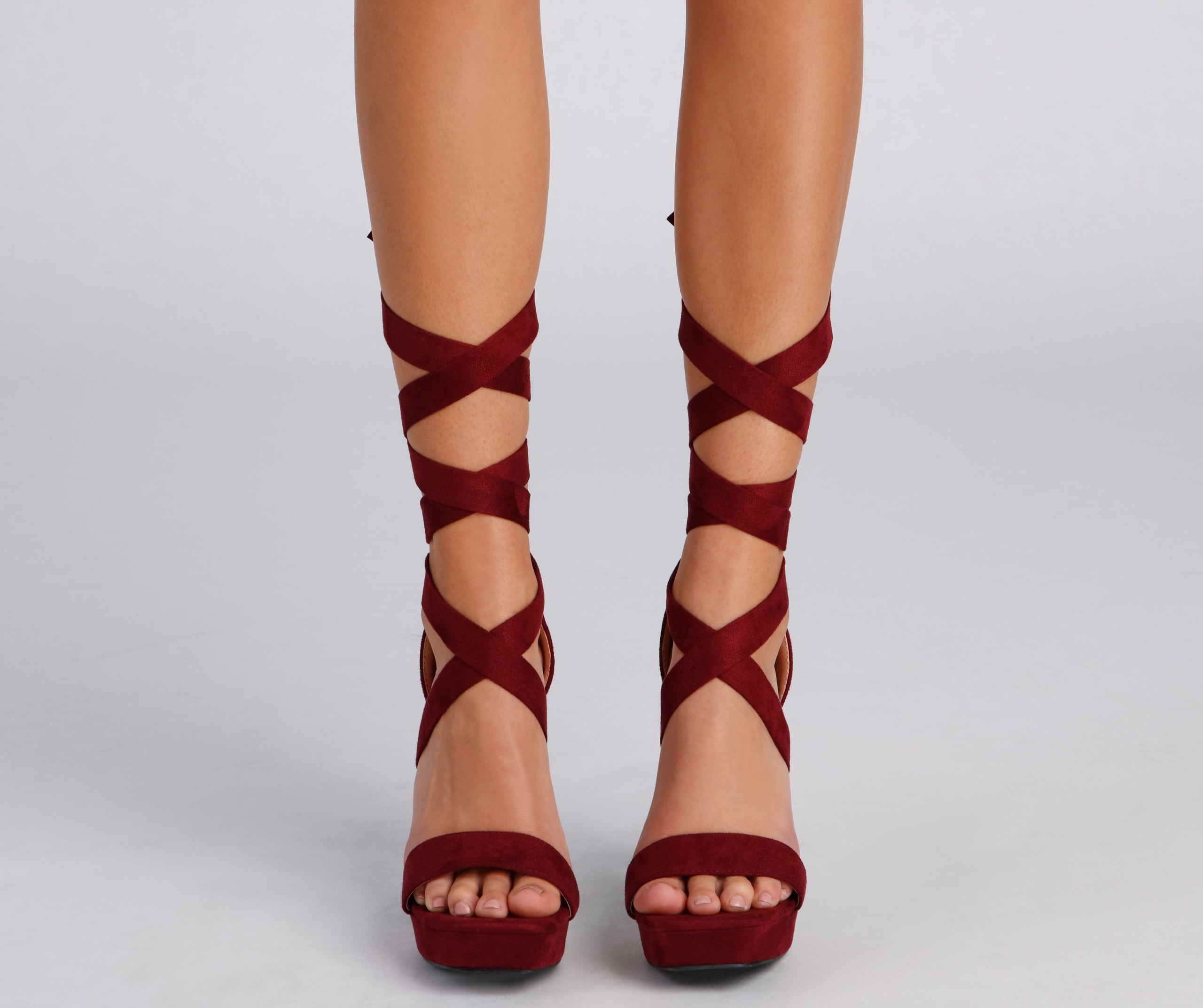 Make A Point Lace-Up Stiletto Heels