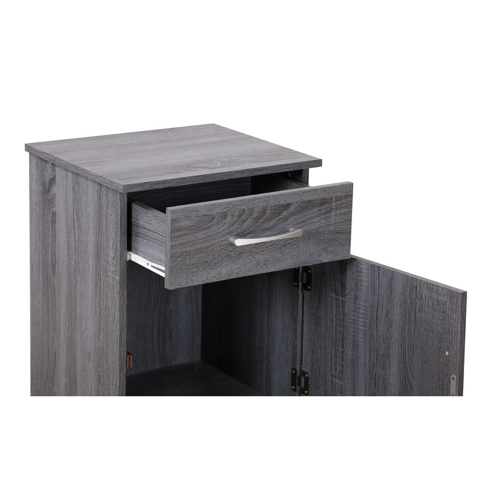 Alston 1 drawer and Cabinet Wood Nightstand