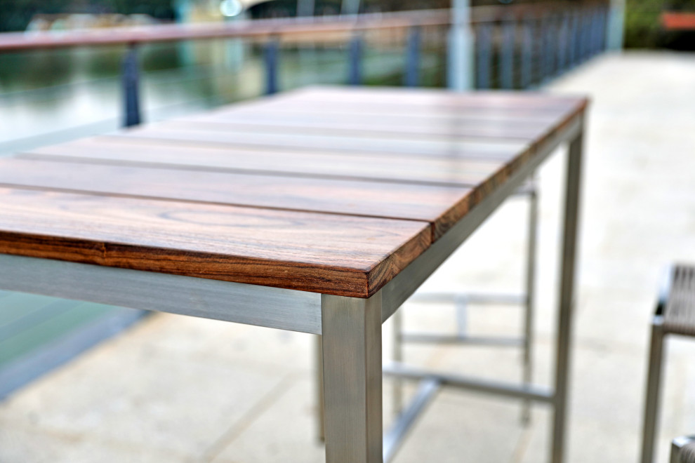 Stone Indoor/Outdoor Bar Table   Contemporary   Outdoor Pub And Bistro Tables   by HedgeApple  Houzz