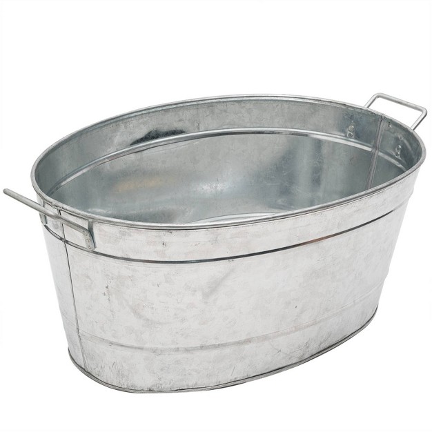 Large Oval Galvanized Tub Steel Achla Designs