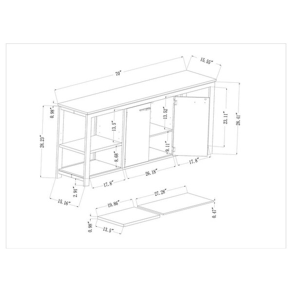 70 in. Wide Farmhouse TV Stand for TVs up to 80 in.