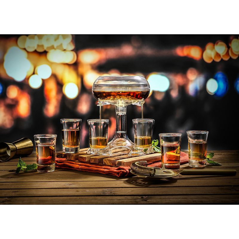 JoyJolt Shot Dispenser with 6-pc. Shot Glass Set