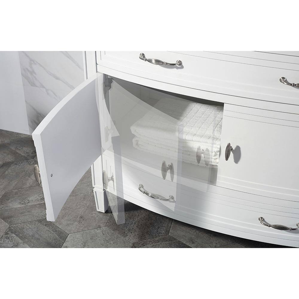 Home Decorators Collection Dacosti 42 in. W x 22 in. D x 34.5 in. H Single Sink Bath Vanity in White with White Carrara Marble Top Dacosti 42