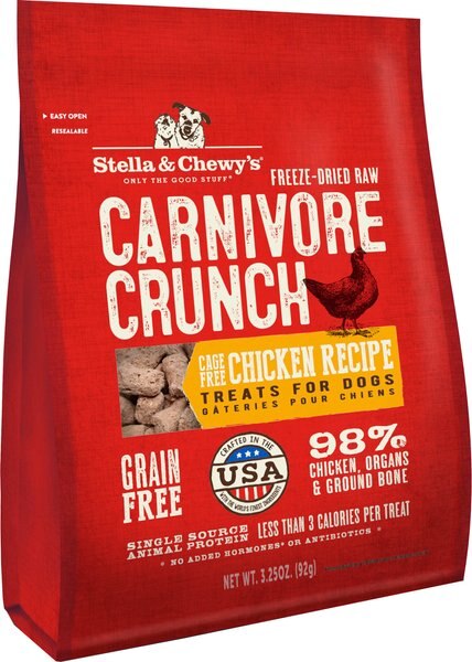 Stella and Chewy's Carnivore Crunch Cage-Free Chicken Recipe Freeze-Dried Raw Dog Treats