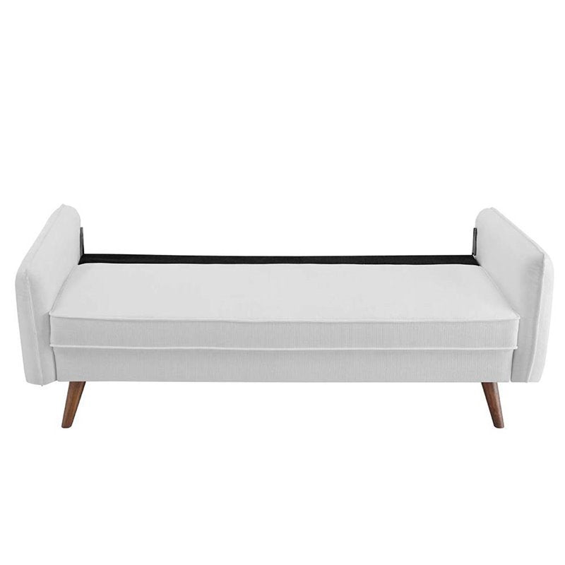 Maddie Home City Loft Contemporary Modern Fabric Sofa in White