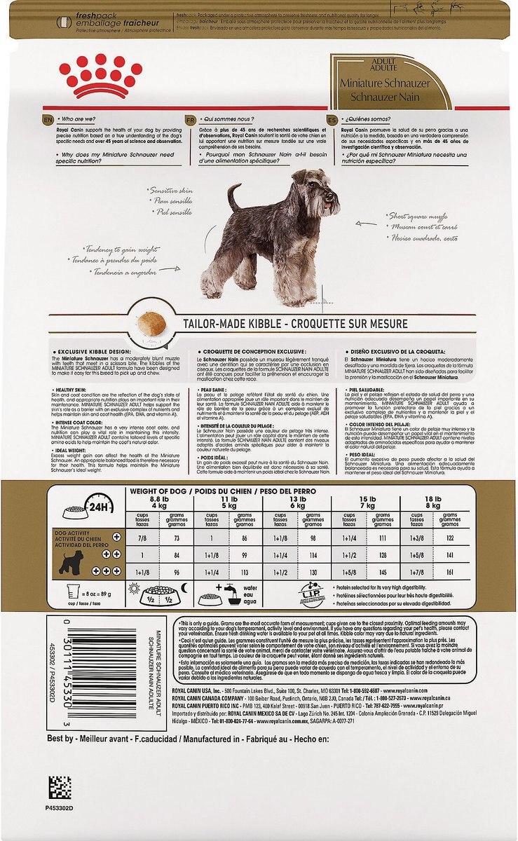 Royal Canin Breed Health Nutrition Miniature Schnauzer Adult Dry Dog Food