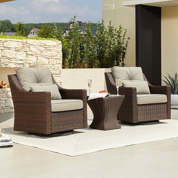 Murphy Outdoor Wicker Patio Furniture Swivel Glider Chair