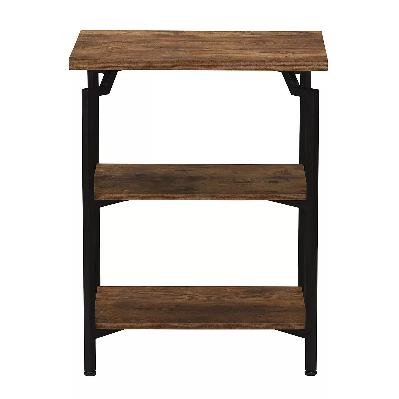 Household Essentials Mid-Century Modern 3-Tier Side Table