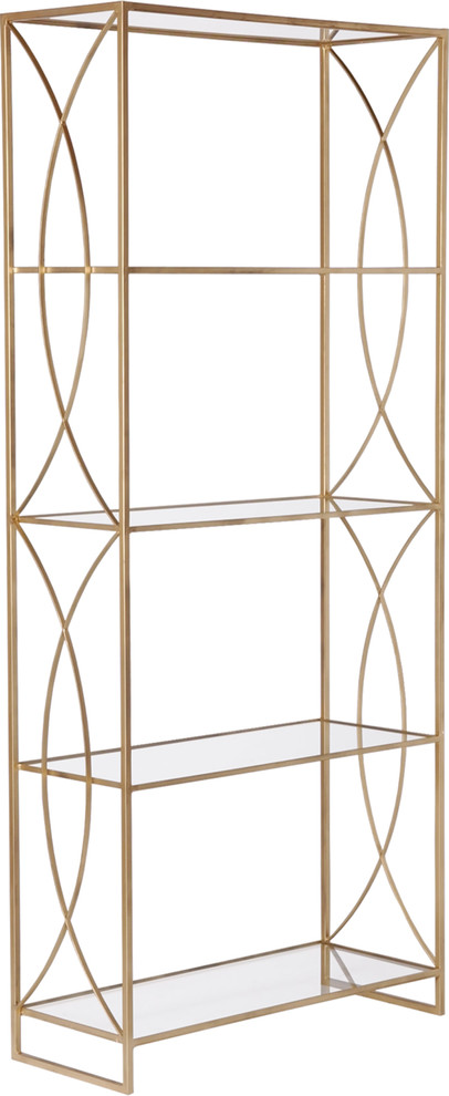 Windsor Etagere  Gold  37 quotX15 quotX84 quot  Contemporary   Bookcases   by HedgeApple  Houzz