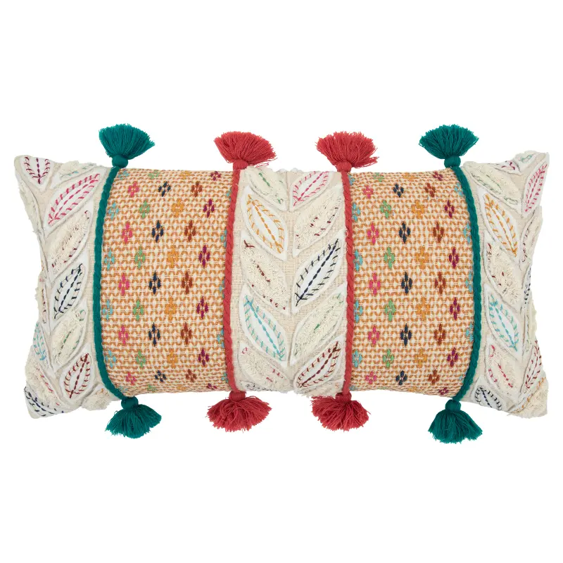 Multi Color， Red and Green Throw Pillow