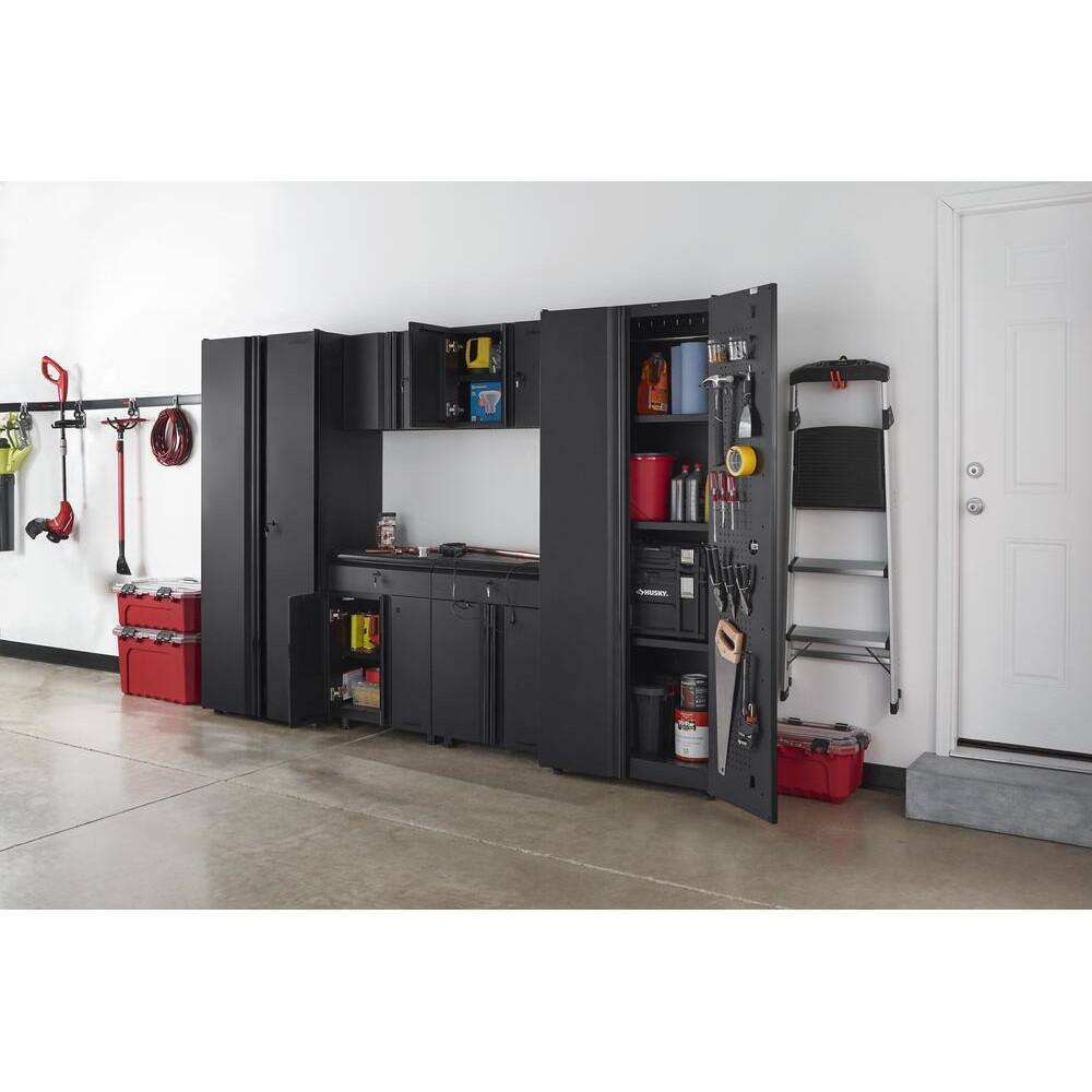 Husky 6-Piece Regular Duty Welded Steel Garage Storage System in Black (109 in. W x 75 in. H x 19 in. D) GS10806-2W