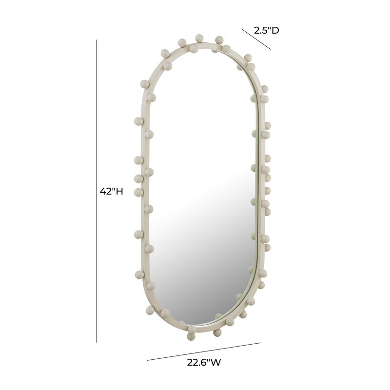 Bubbles Ivory Large Oval Wall Mirror   N/A