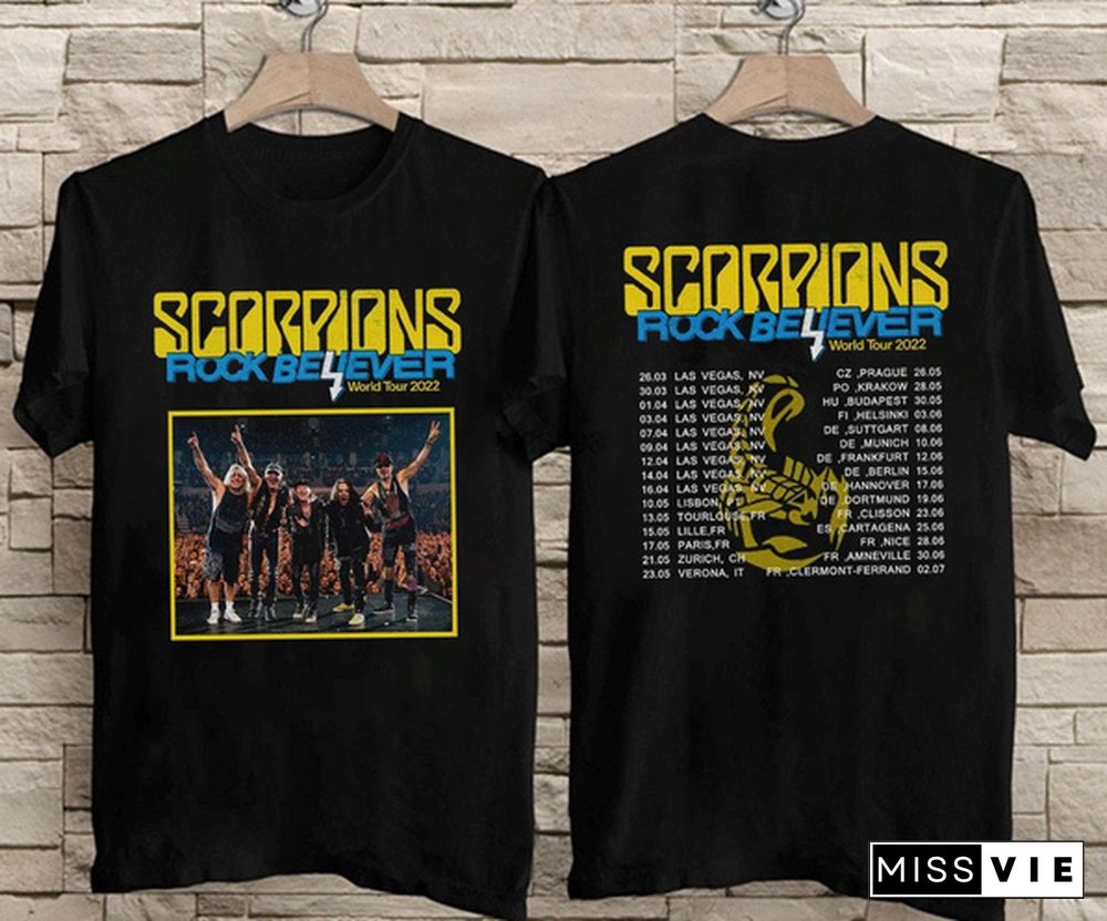 Scorpions Rock Believer World Tour T-Shirt, Scorpions T-Shirt, Rock Believer World Tour Shirt, Scorpions Tour Tee