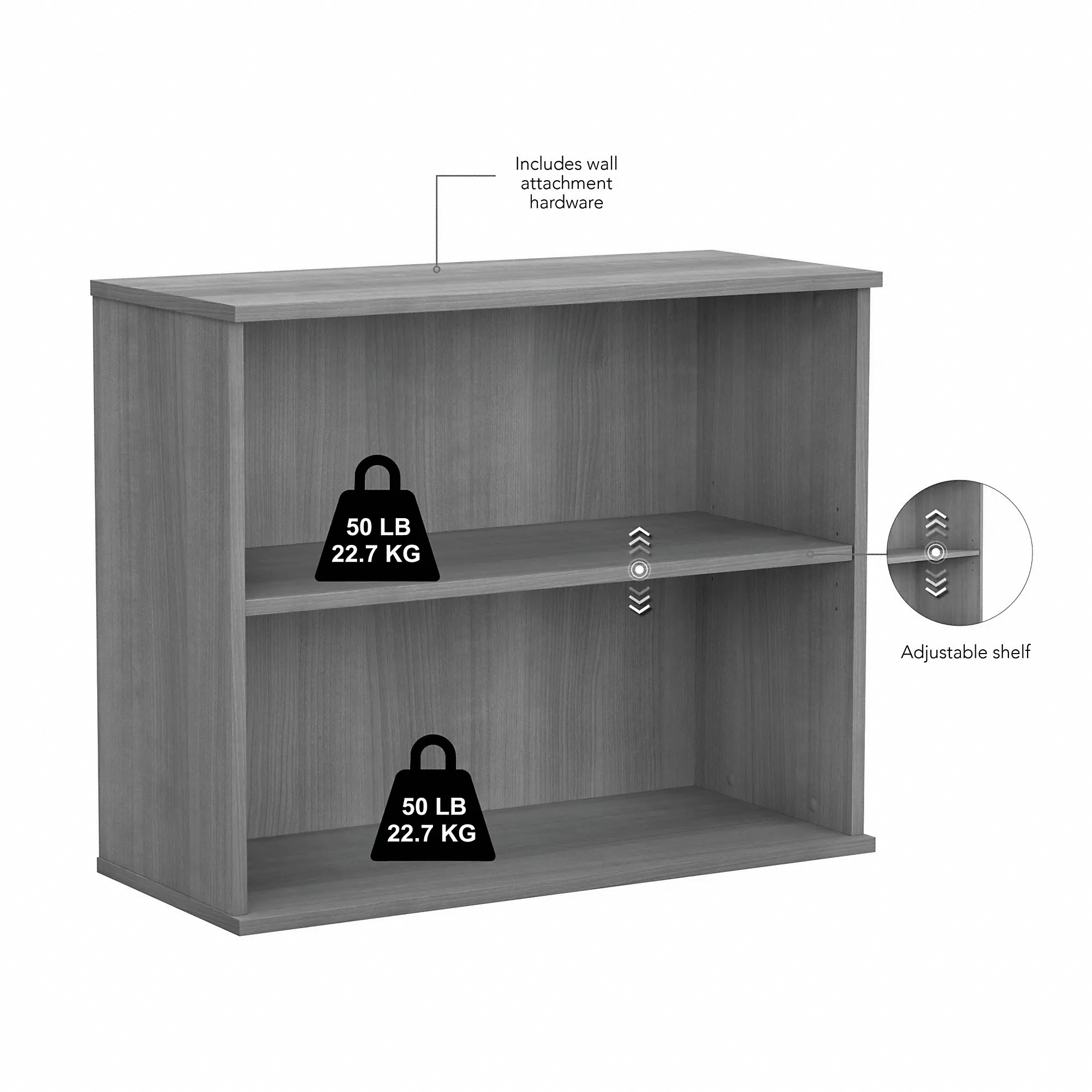 Bush Business Platinum Gray Bookcase