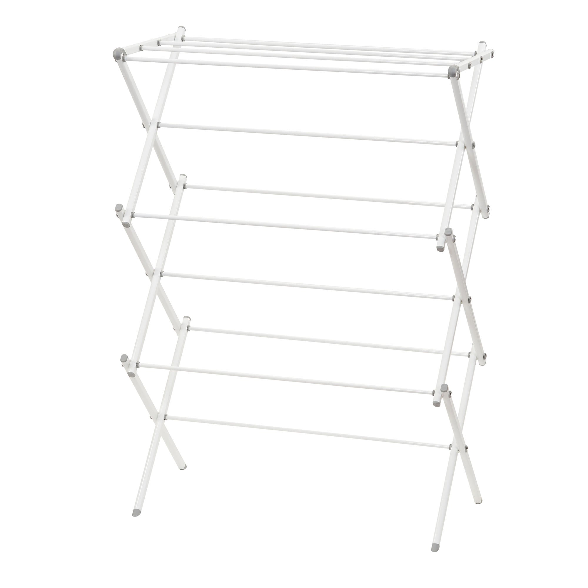 Household Essentials Collapsible Folding Metal Clothes Drying Rack, White