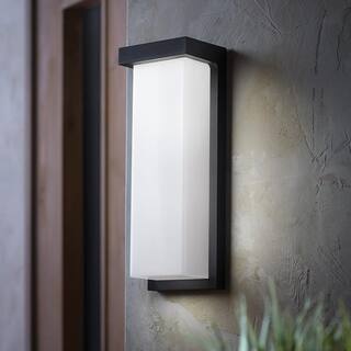 Artika Skeet Black Modern Integrated LED Outdoor Hardwired Garage and Porch Light Lantern Sconce SKT-BL