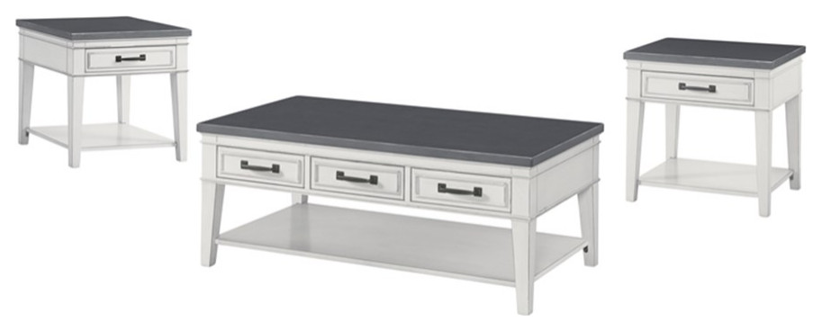 Home Square 2 Piece Set with Sofa Console Table and End Table in White and Gray   Console Tables   by Homesquare  Houzz