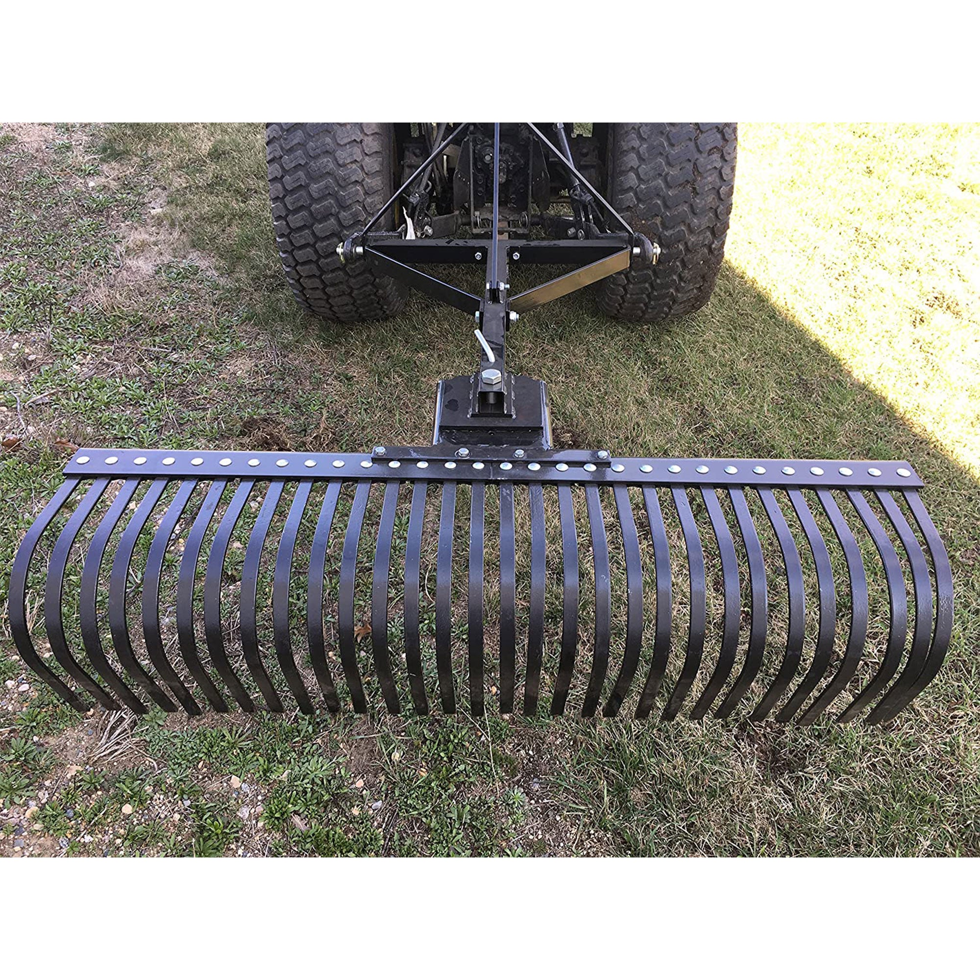 Field Tuff 60 Inch 3 Point Landscape Yard Rake Attachment for Category 1 Tractor