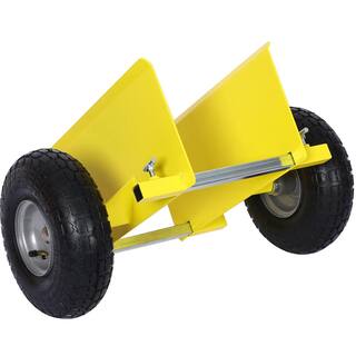 Tidoin 10 in. Yellow Lumber Transfer Panel Handbarrow Dolly with Pneumatic Wheels and 600 lb. Load Capacity GH-YDW4-168