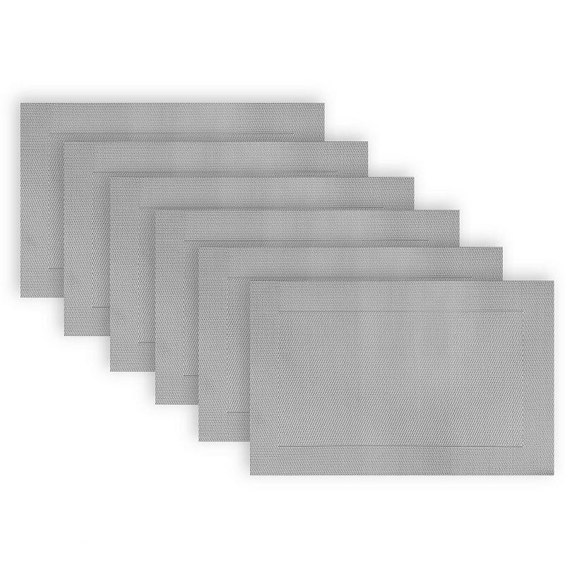 Dainty Home Santa Monica Woven Vinyl Reversible Rectangular Placemat Set of 6