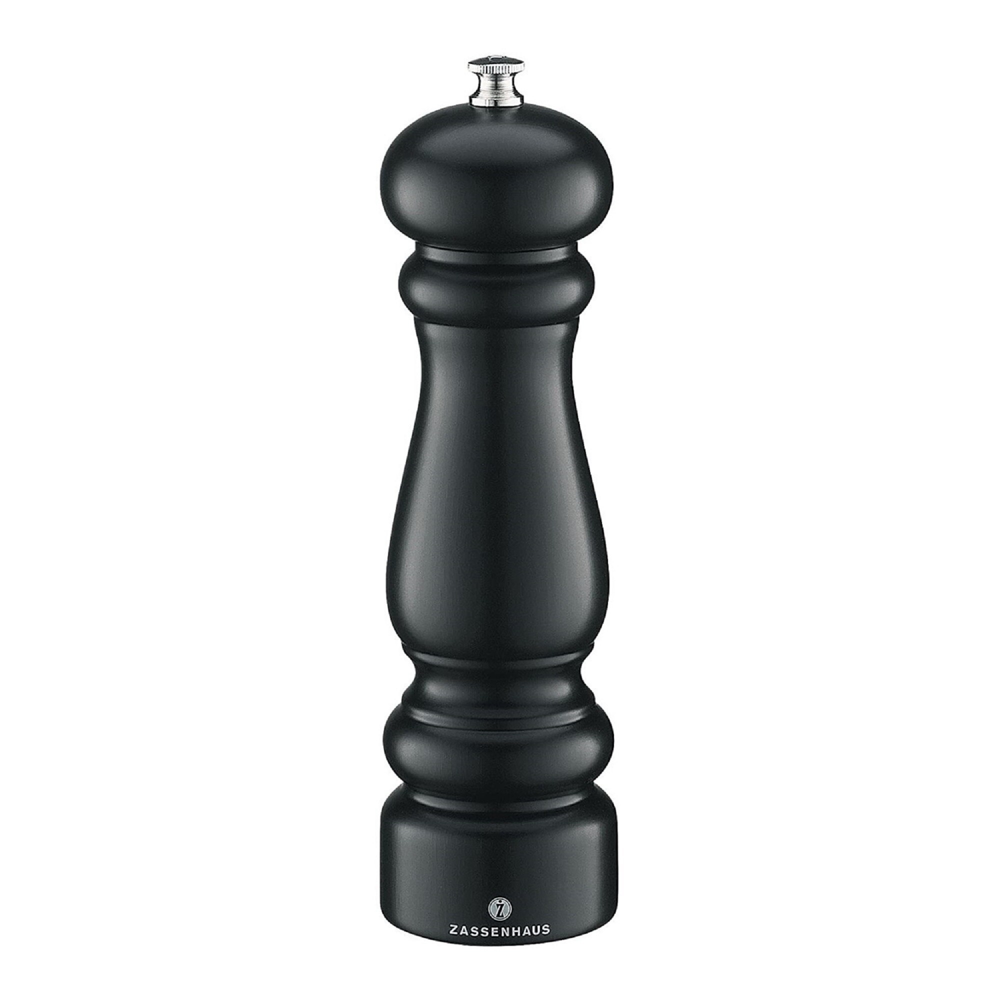 Zassenhaus Potsdam Beechwood Pepper Mill (Matte Black， 7.88-In)