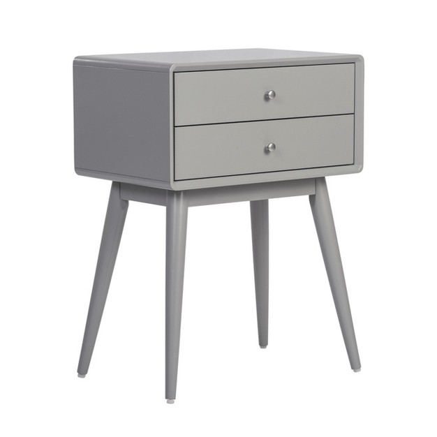 Rory Two Drawer Side Table Gray Adore Decor