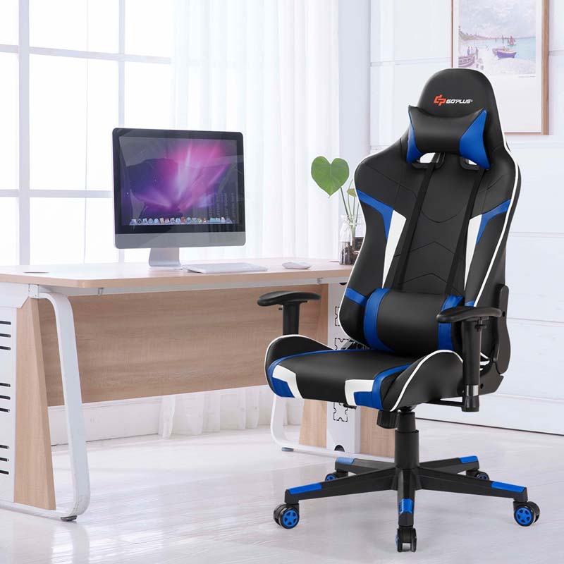 Ergonomic Swivel Massage Gaming Chair Recliner, E-Sport Gamer Racing Chair, Computer Office Chair with Headrest & Lumbar Support