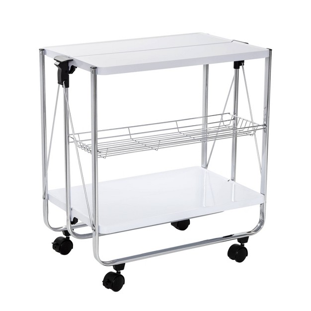 Honey can do Foldable Cart White chrome