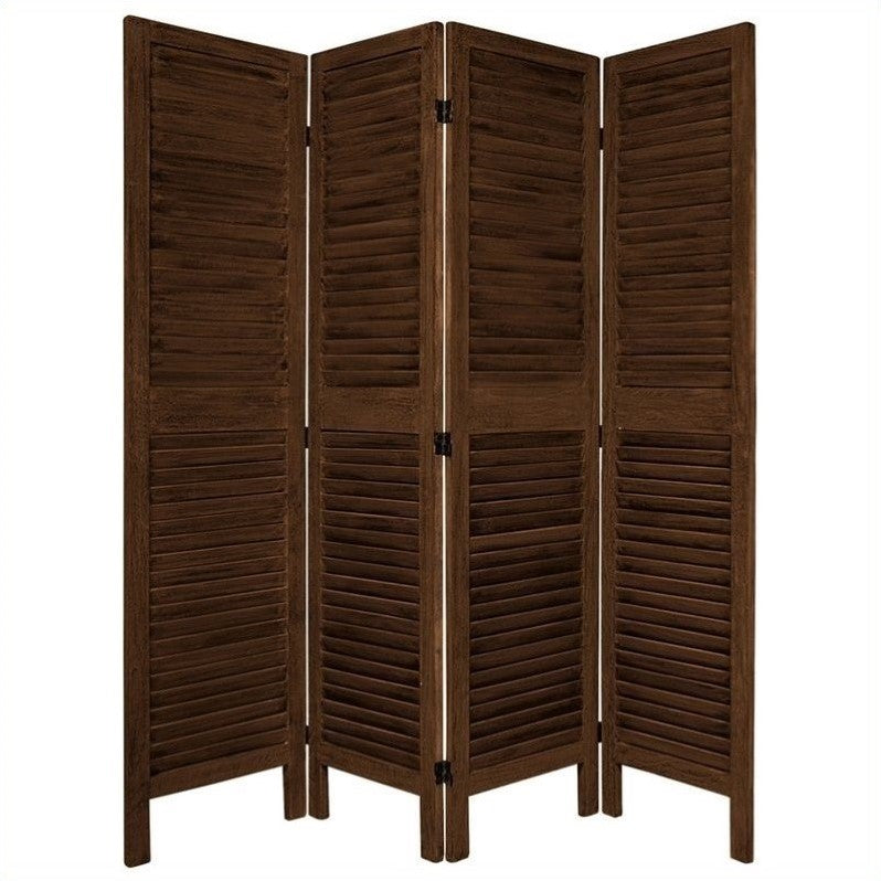 Oriental Furniture 5 1/2 ft. Tall Venetian Room Divider - Brown - 4 Panel