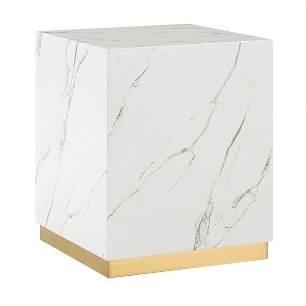 Darcy Faux Marble Square End Table by iNSPIRE Q Bold