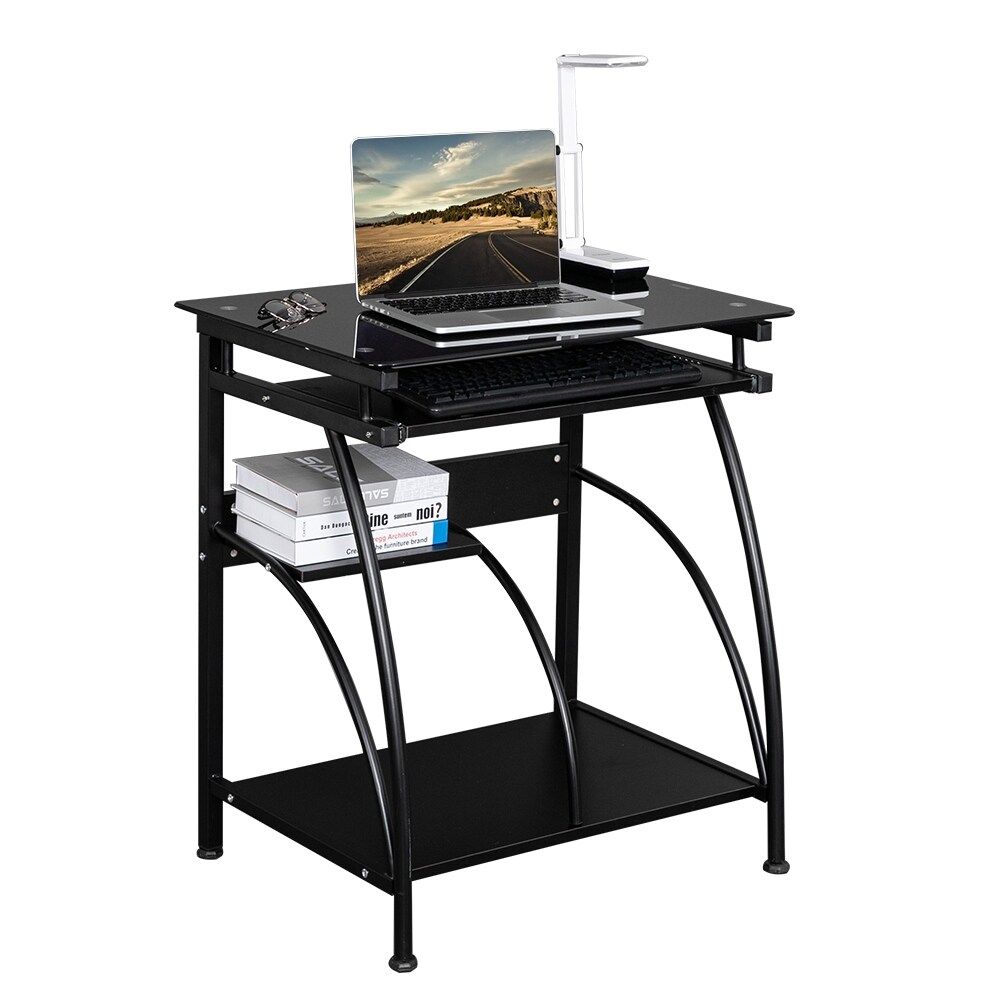 Exquisite Integrated Stalinite Computer Desk Black