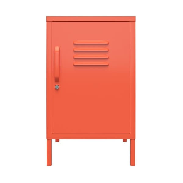 Cache Metal Locker End Table， Orange