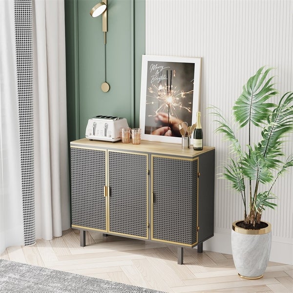 3 Doors Modern Freestanding Sideboard， Storage Cabinet for Living Room