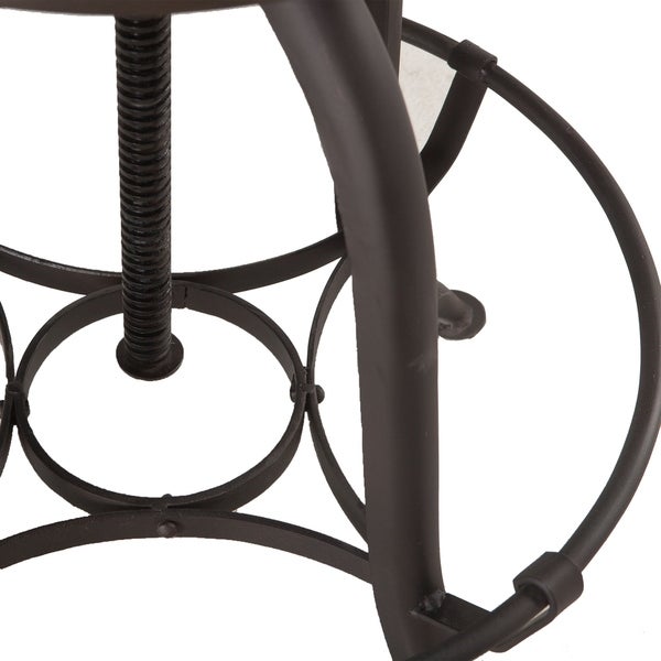 Welles Adjustable Natural Canvas Backless Barstool