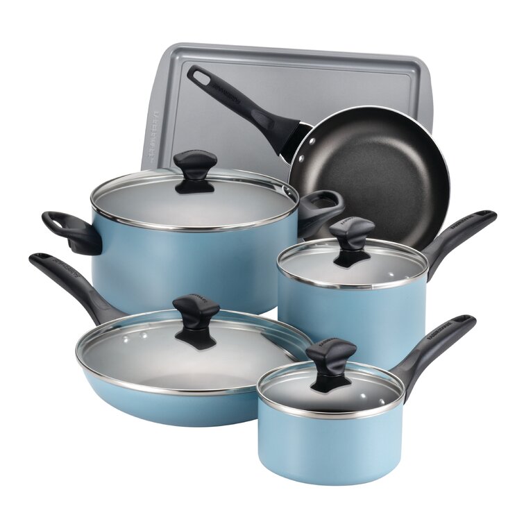 Farberware Dishwasher Safe Aluminum Nonstick Cookware Set, 15-Piece