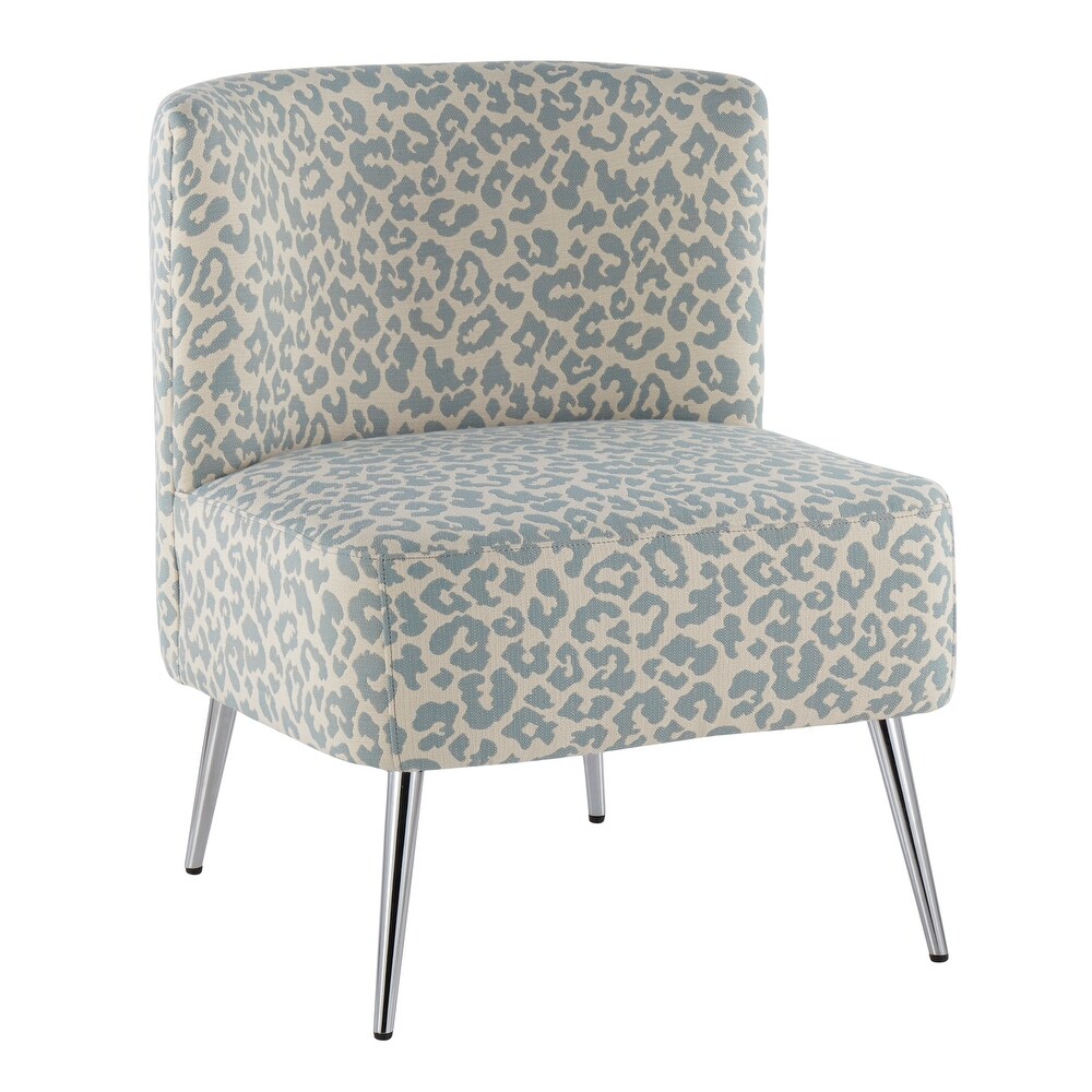 Silver Orchid Harding Leopard Print Slipper Chair