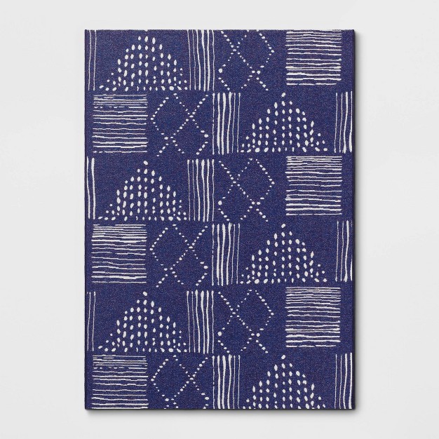 Dot Geo Outdoor Rug Indigo