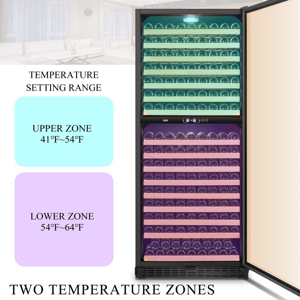Lanbo Freestanding Dual Zone Wine Cooler Refrigerator  287 Bottles