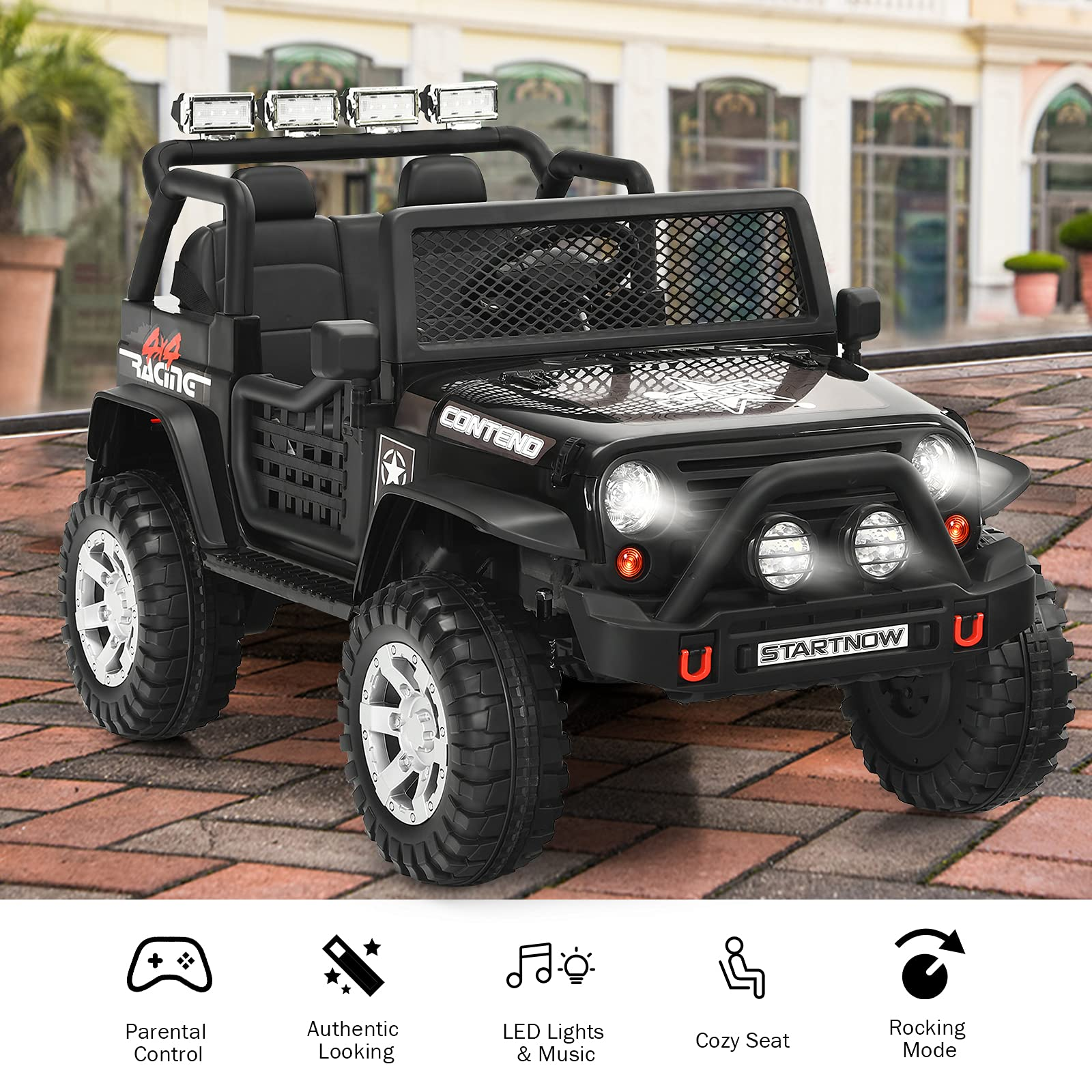 Costzon Kids Ride on Truck, 12V Battery Powered Electric Vehicle w/ 2.4G Remote Control