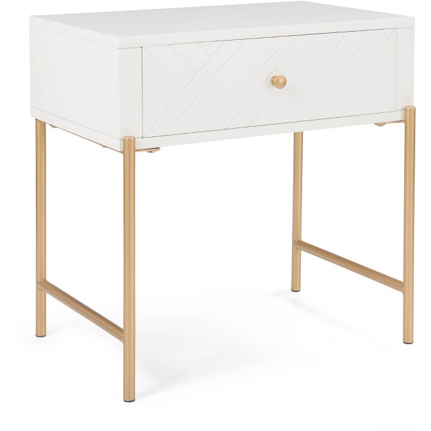 Jupiter Side Table White gold Adore Decor