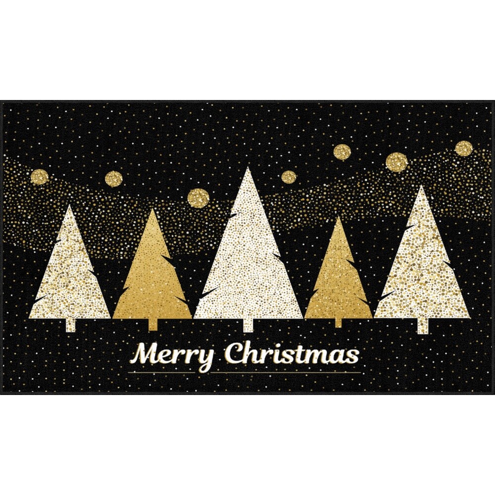 Mohawk Prismatic Merry Polkadot Trees Kitchen Mat