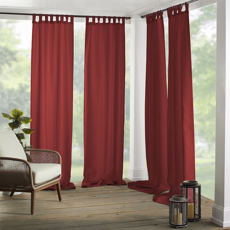 Elrene Home Fashions Matine Solid Tab Top Indoor/Outdoor Window Curtain