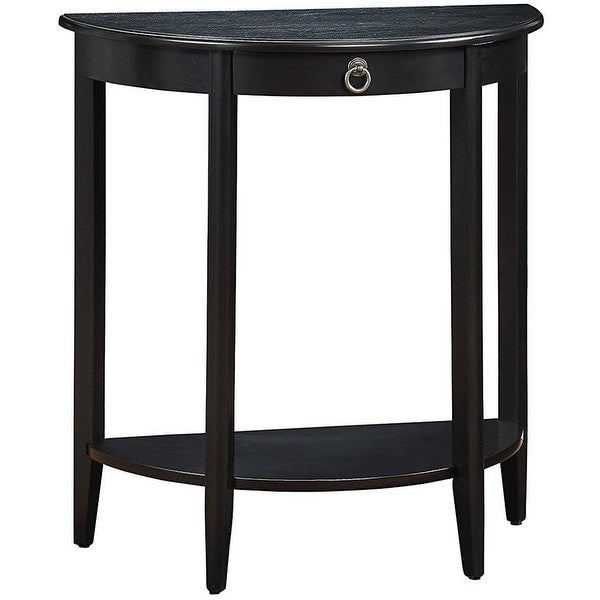 Half Moon-Shape Console Table， Side Table W/ Lower Display Shelf